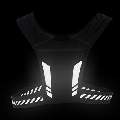 Reflective Running Backpack Universal Lightweight Sports Running Vest Mobile Phone Cards Bag for Jogging Fitness Men and Women